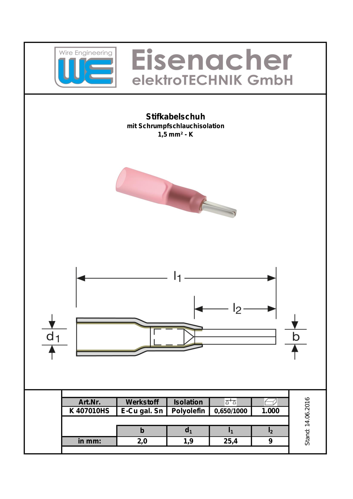 Datasheet WE K407010HS Datasheet (FREI) - ManualMachine.com