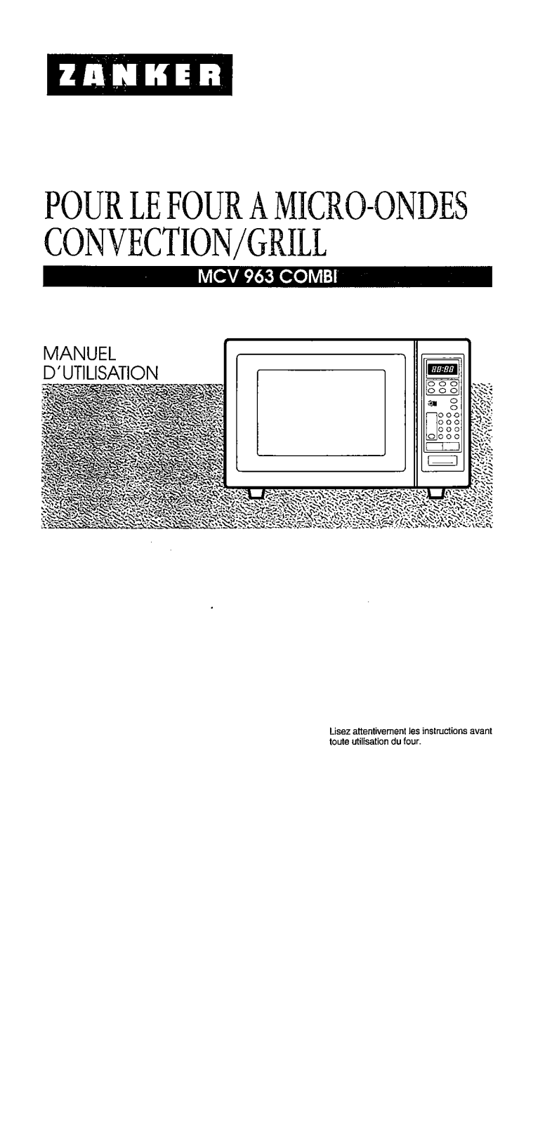 ZANKER MCV963COMBI User Manual