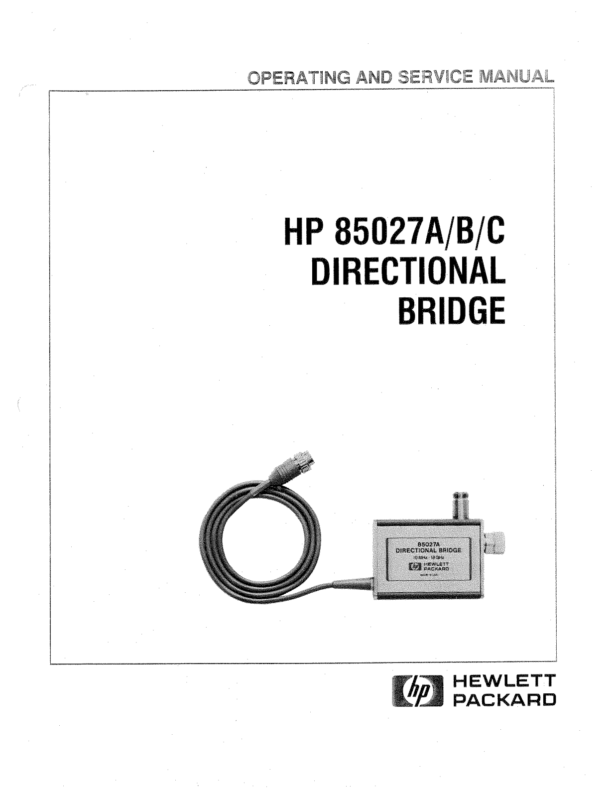 Hp 85027C, 85027B User Manual