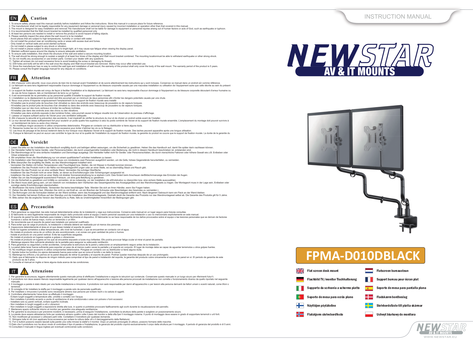 Newstar FPMA-D010DBLACK User Manual