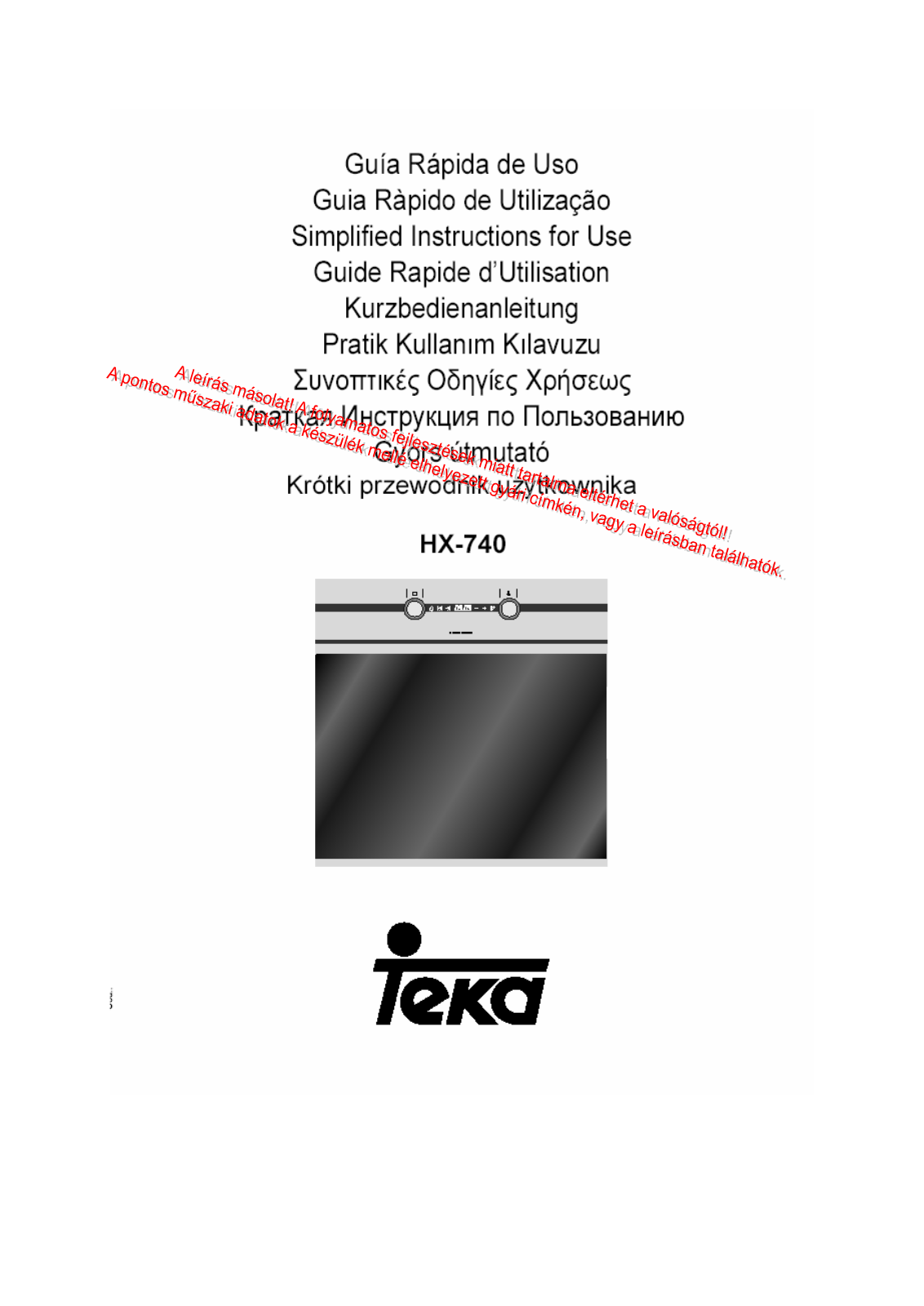 Teka HX-740 User Manual