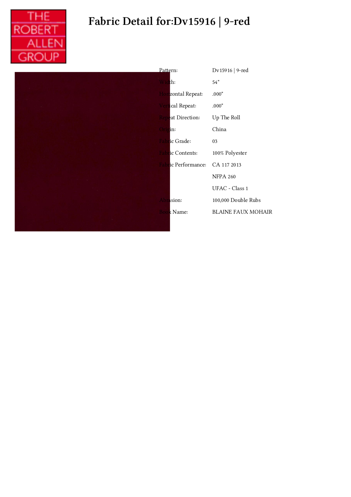 Duralee CRAL7180 Specifications - ManualMachine.com