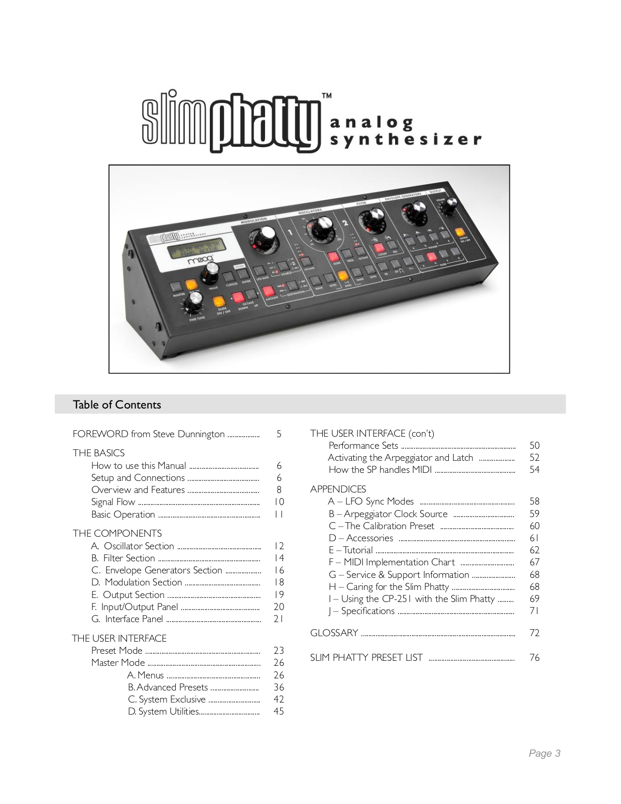 Moog Slim Phatty User Manual