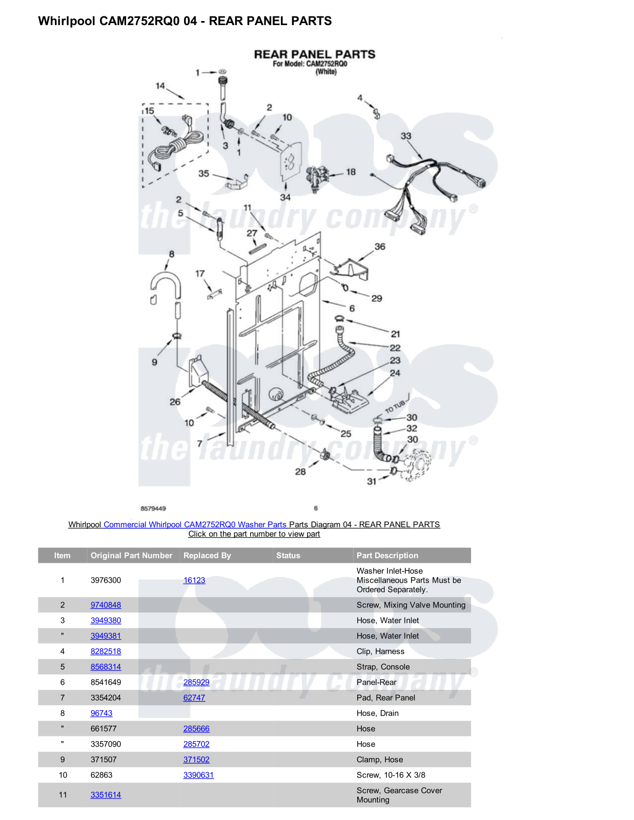 Whirlpool CAM2752RQ0 Parts Diagram