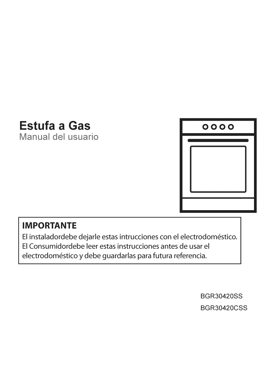 Blomberg BGR30420SS User Manual