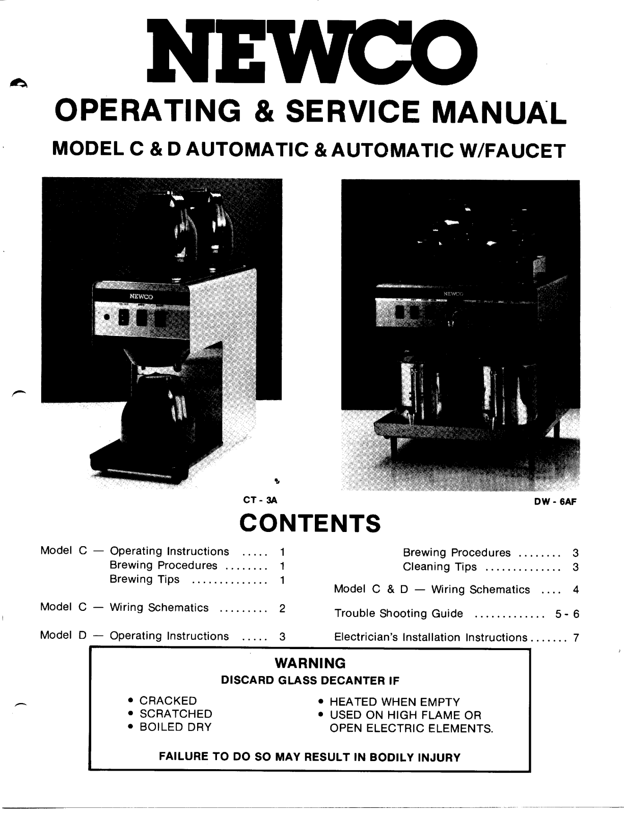 Newco CT-A Service Manual