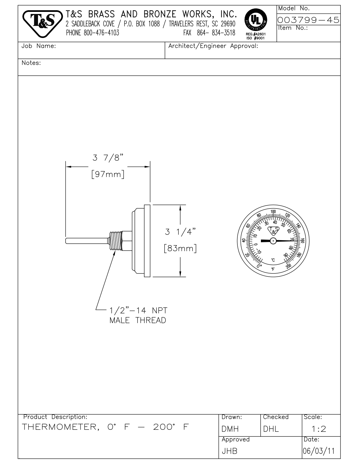 T&S Brass 003799-45 User Manual