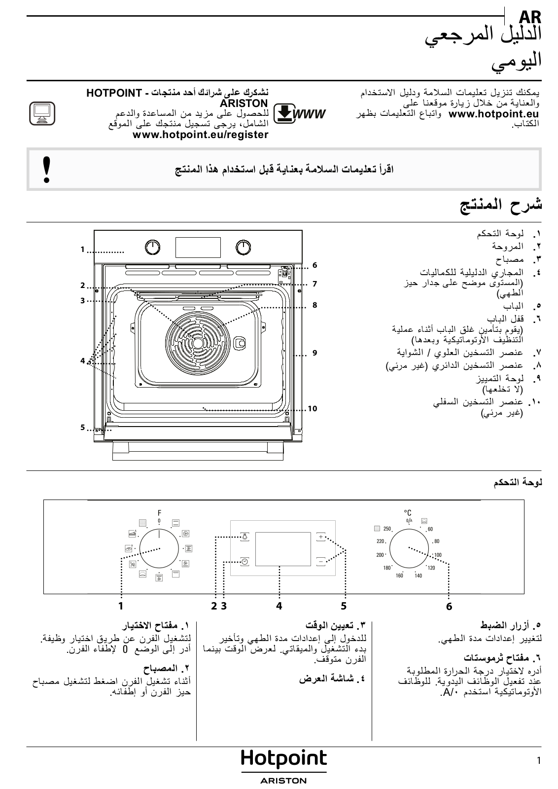 HOTPOINT/ARISTON FA3 840 P IX HA Daily Reference Guide