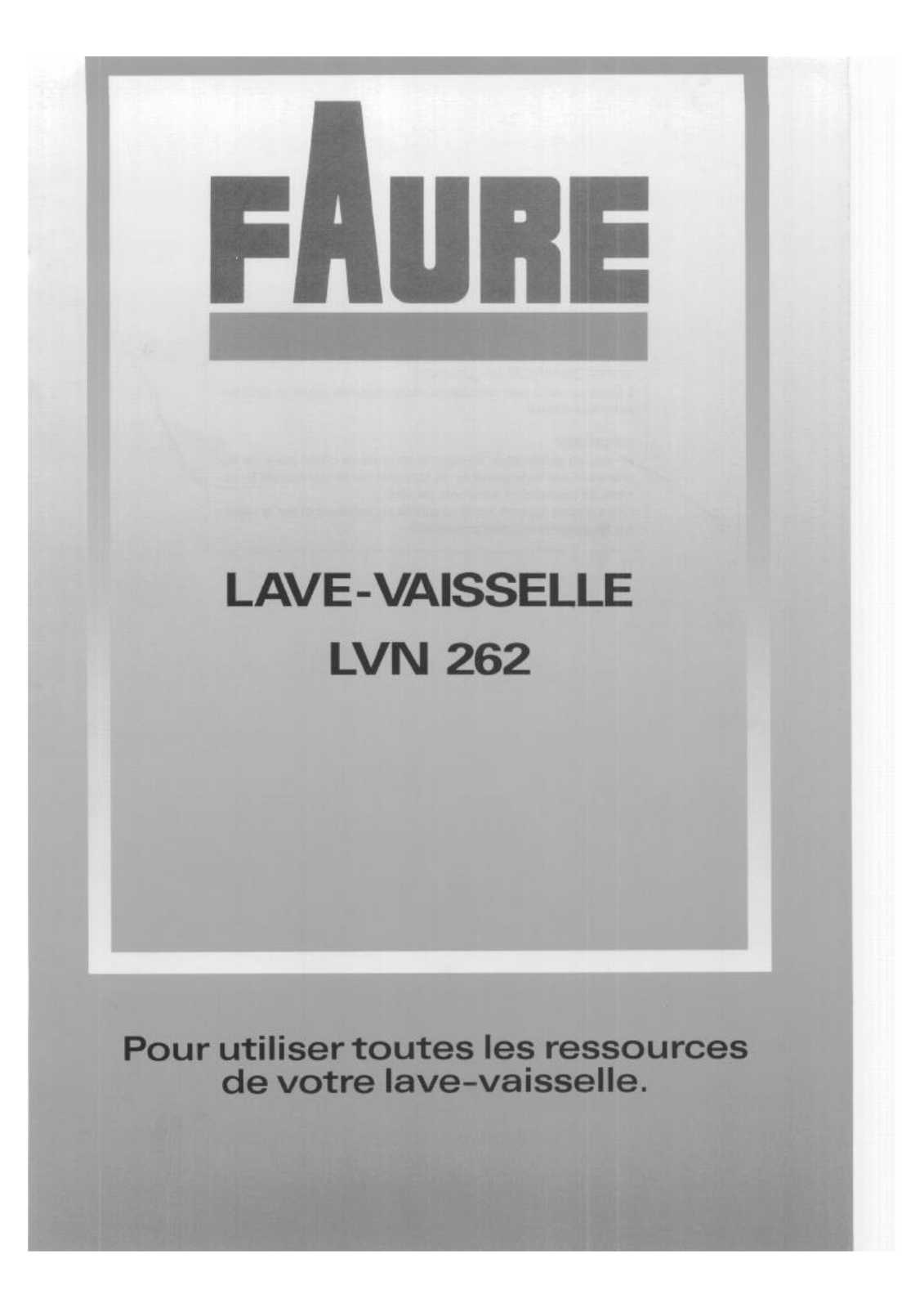 Faure LVN262W User Manual