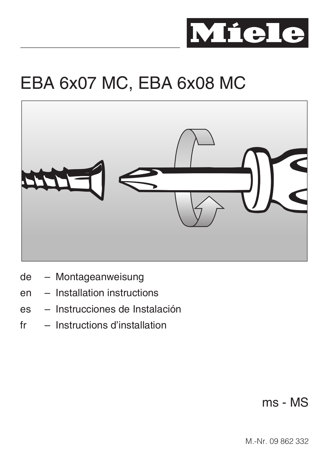 Miele EBA6707MC, EBA6708MC, EBA6808MC Instruction Manual