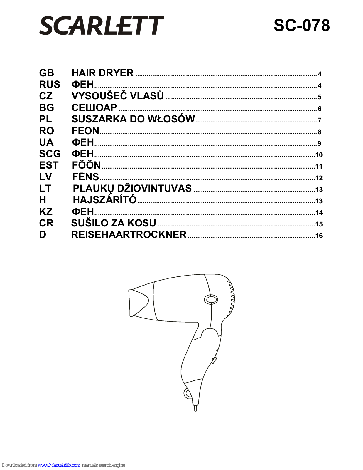 Scarlett SC-078 Instruction Manual