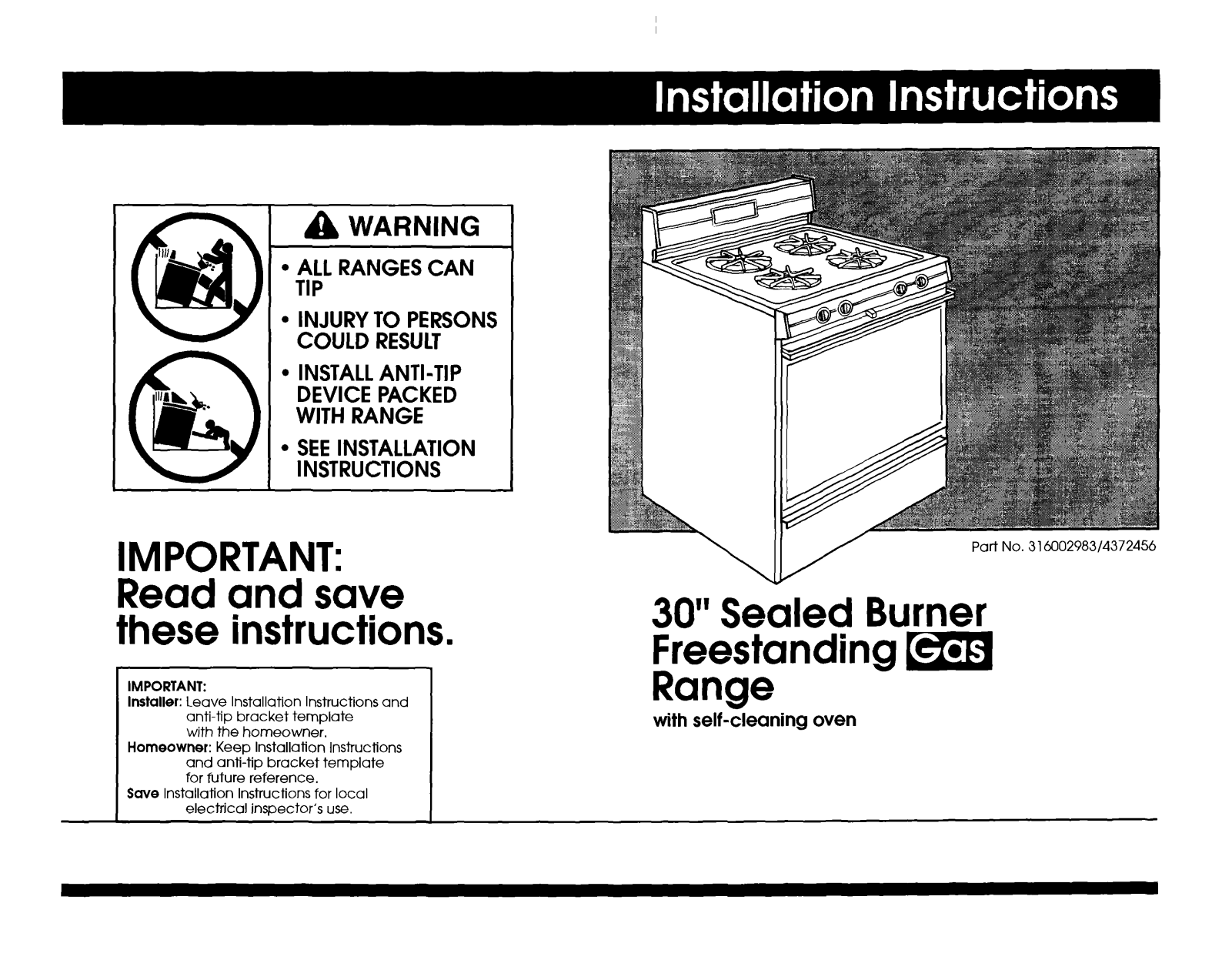 Whirlpool SF387PEYW8, SF387PEYN8 Installation Guide - ManualMachine.com