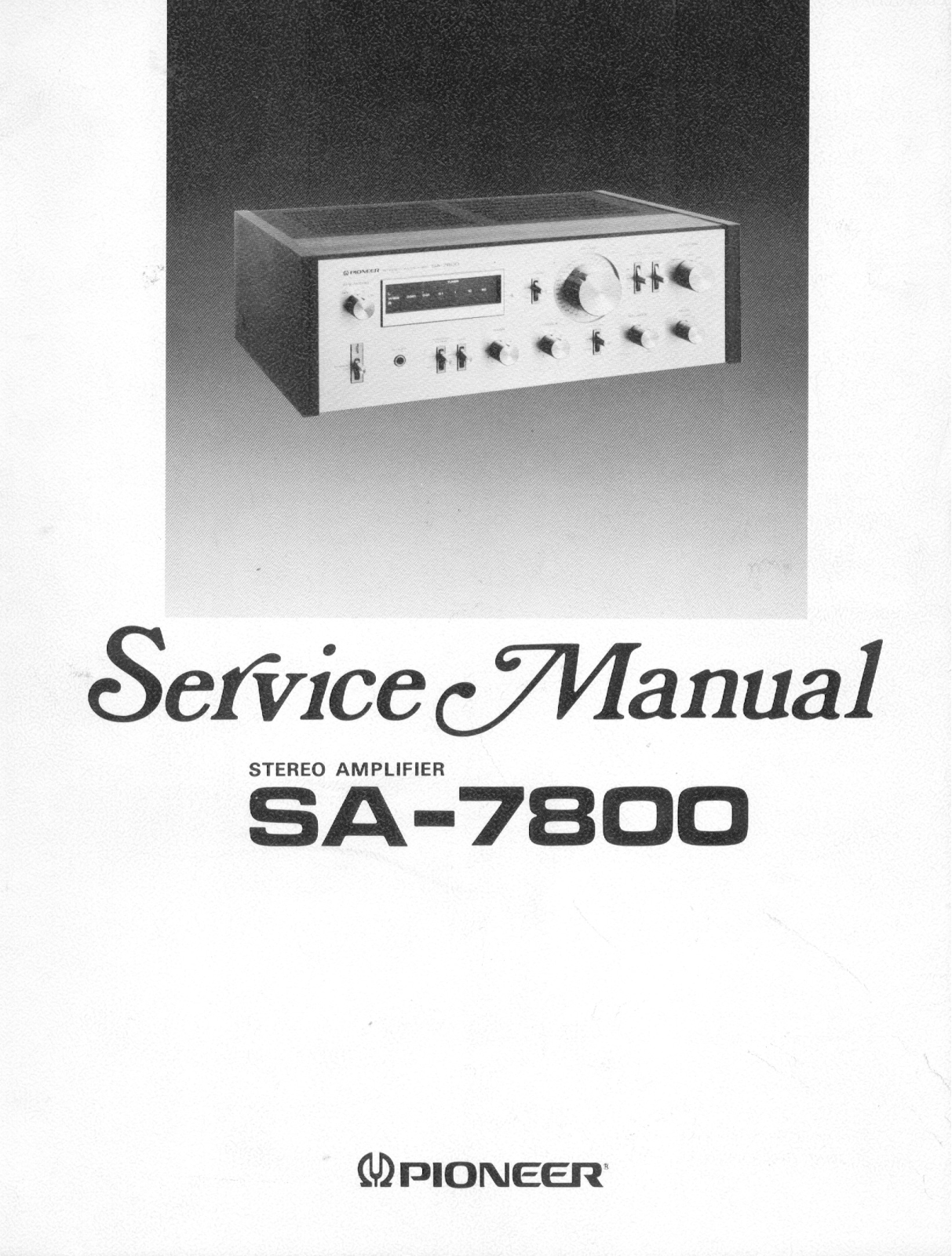 Pioneer SA-7800 Service manual