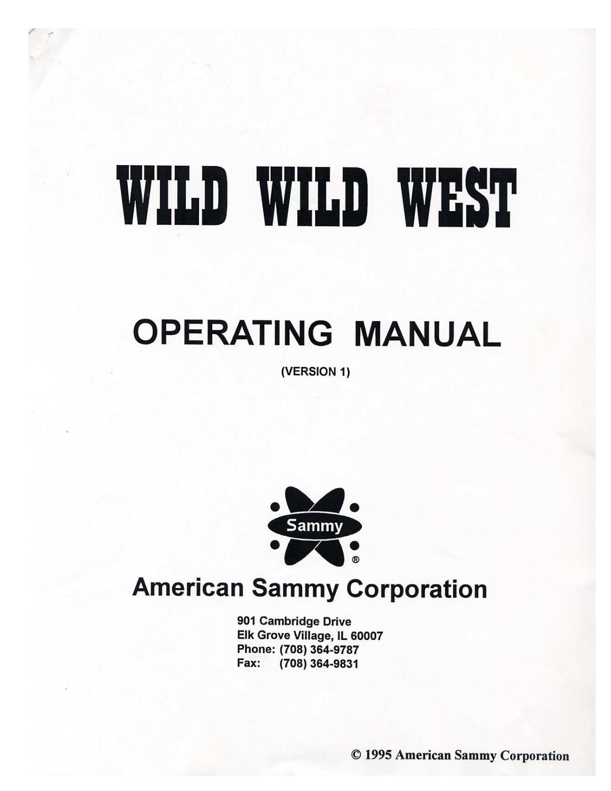 Sammy WILD WILD WEST User Manual