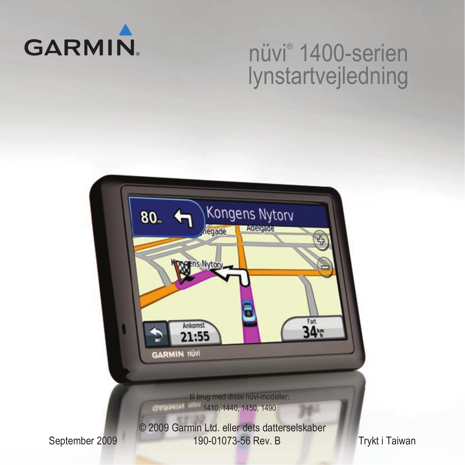 Garmin nüvi 1450LMT, nüvi 1490T, nüvi 1450, nüvi 1410, nüvi 1490LMT Quick Start Guide