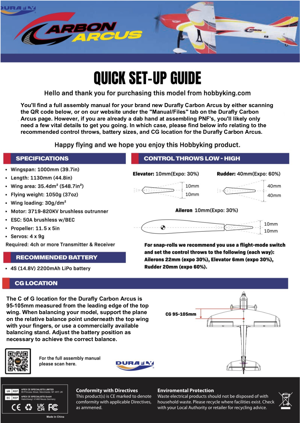 Durafly Carbon Arcus User guide - ManualMachine.com