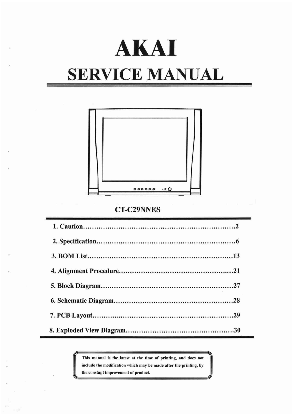 Akai CT-C29NNES Schematic