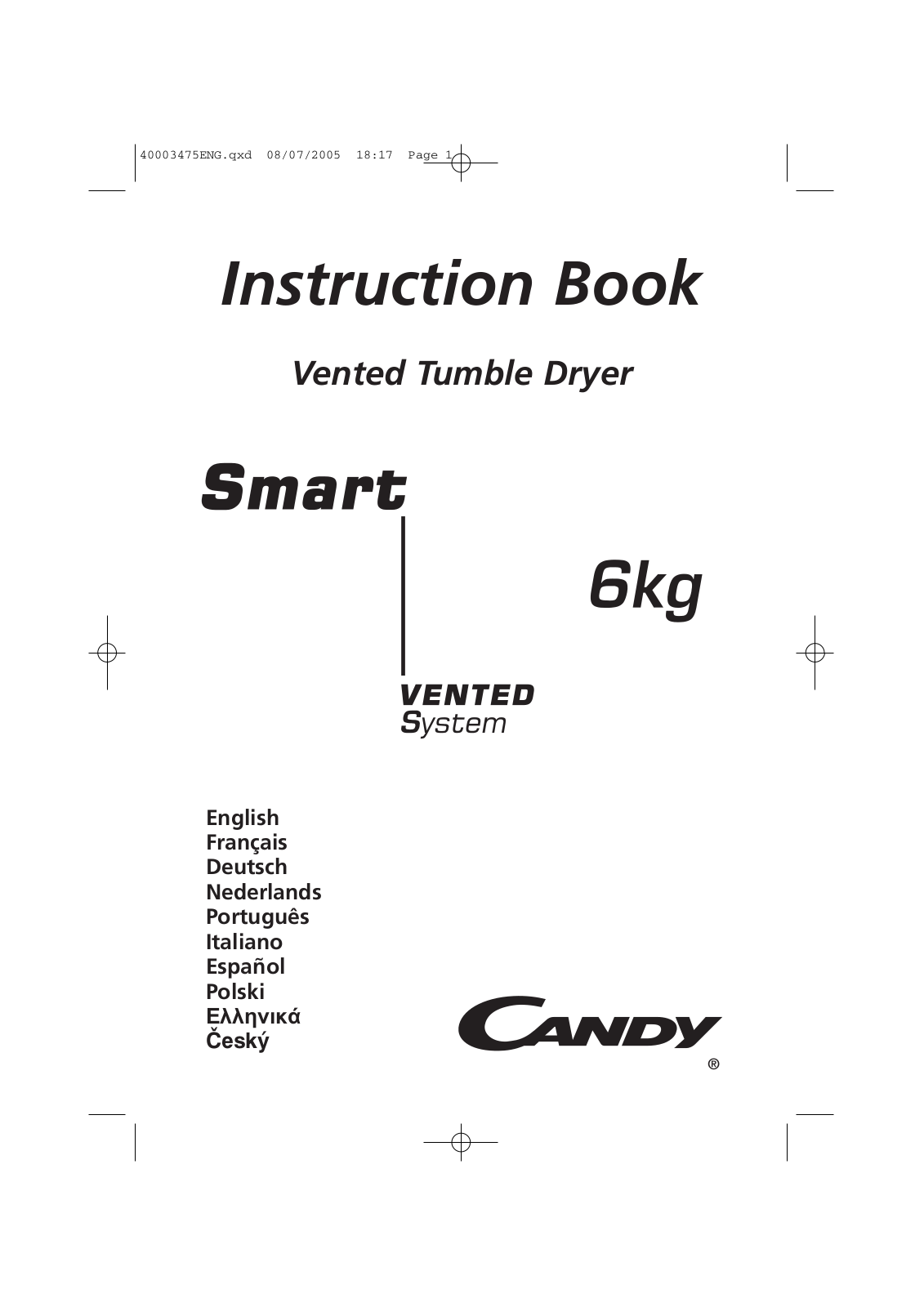 Candy AB CV1 16- SY User Manual