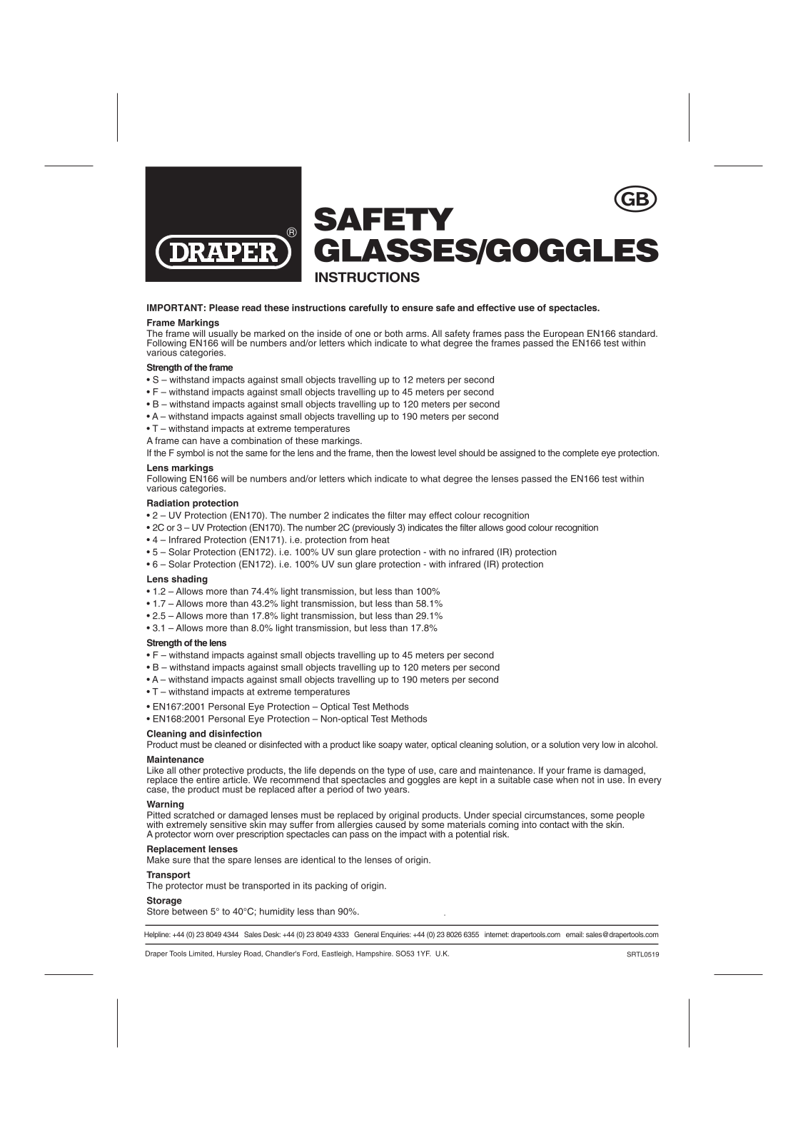 Draper Tools 02931 Installation Instructions - ManualMachine.com