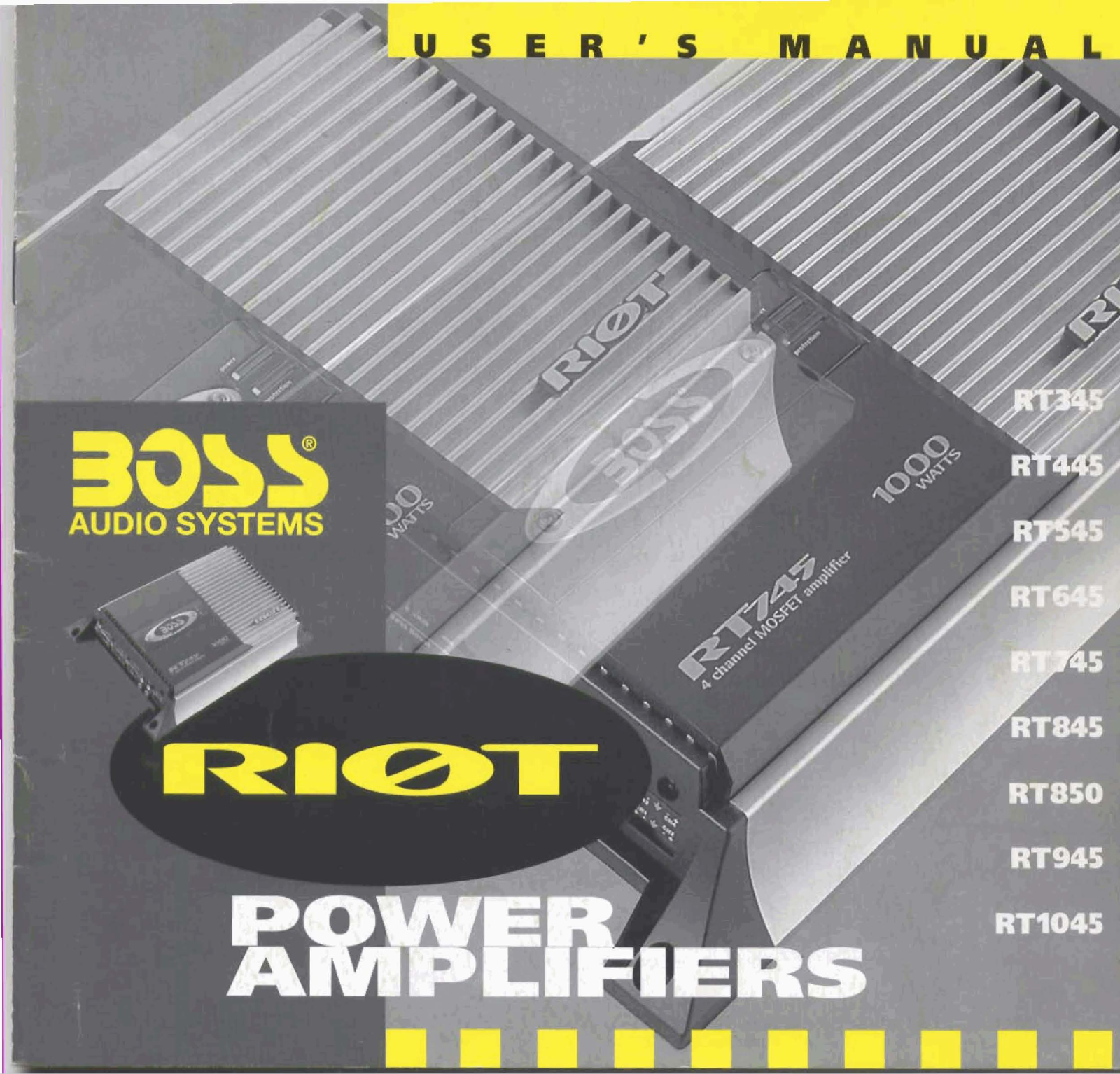 BOSS RT545, RT945, RT445, RT1045, RT745 User Manual