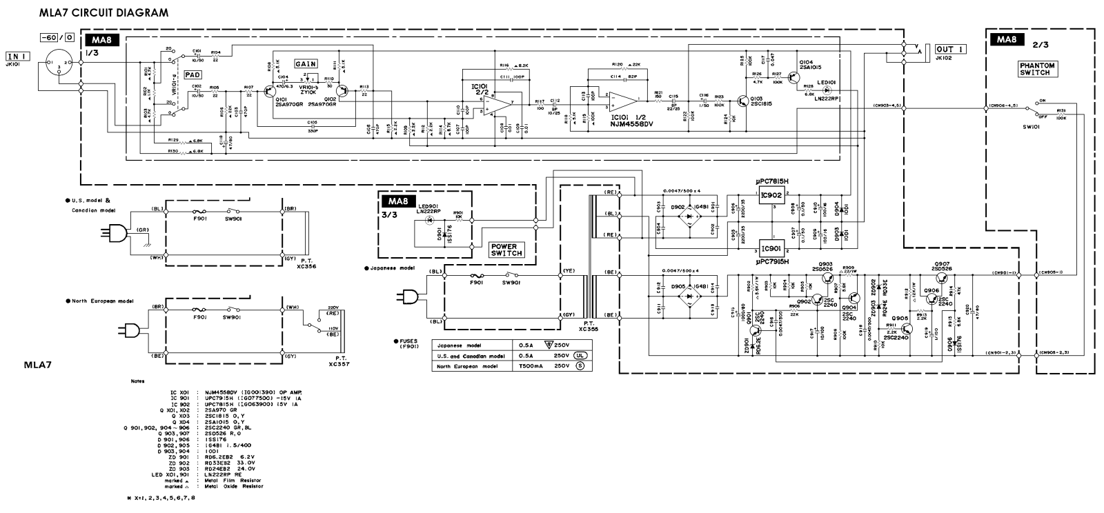 Yamaha MLA-7 Schematic