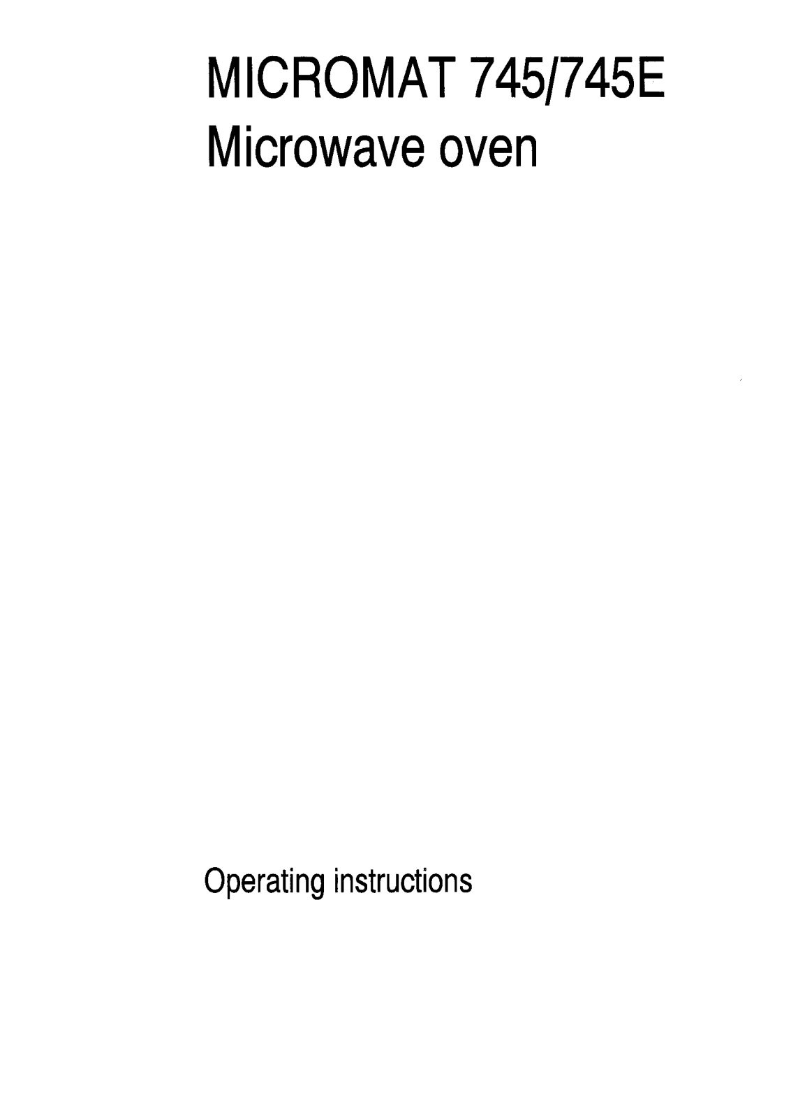 AEG-Electrolux MICROMAT745D, MICROMAT745W, MICROMAT745EWHI61, MICROMAT745EDAR61 User Manual