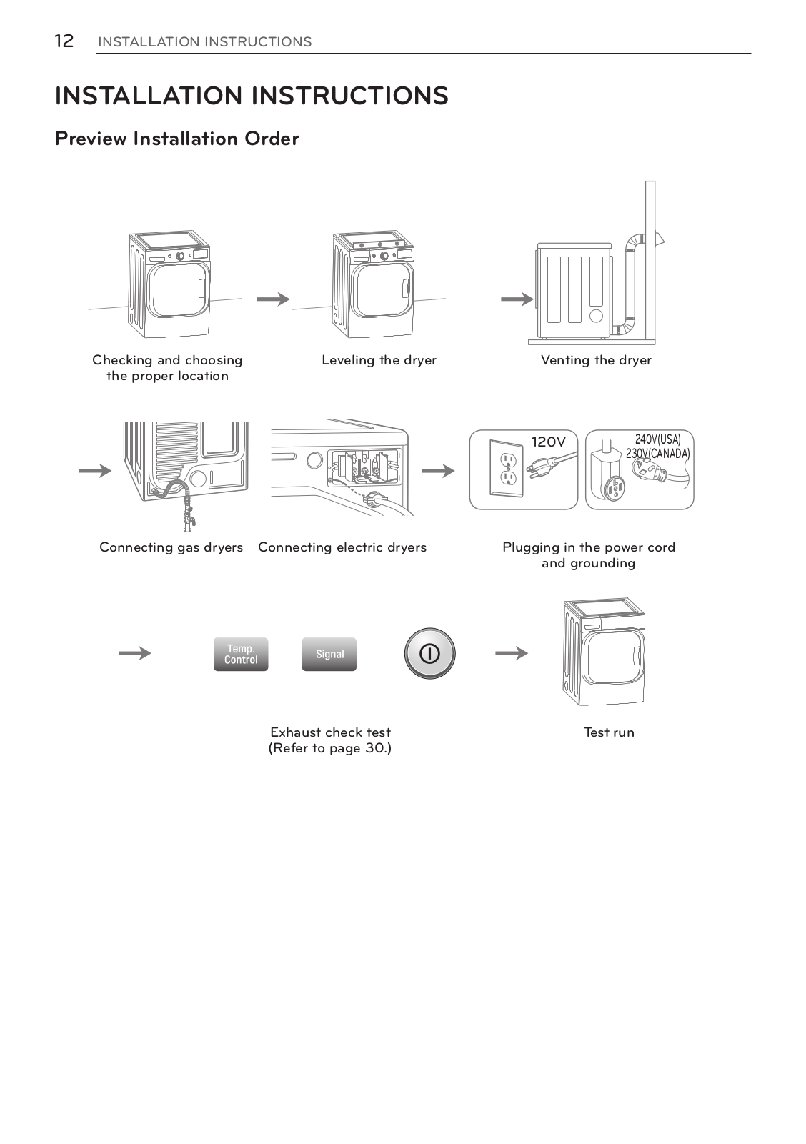 Lg DLEX8100V Installation