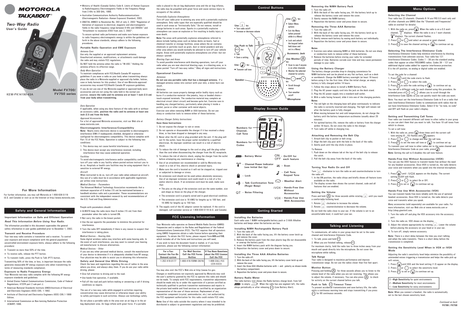 Motorola FV750 User's Guide