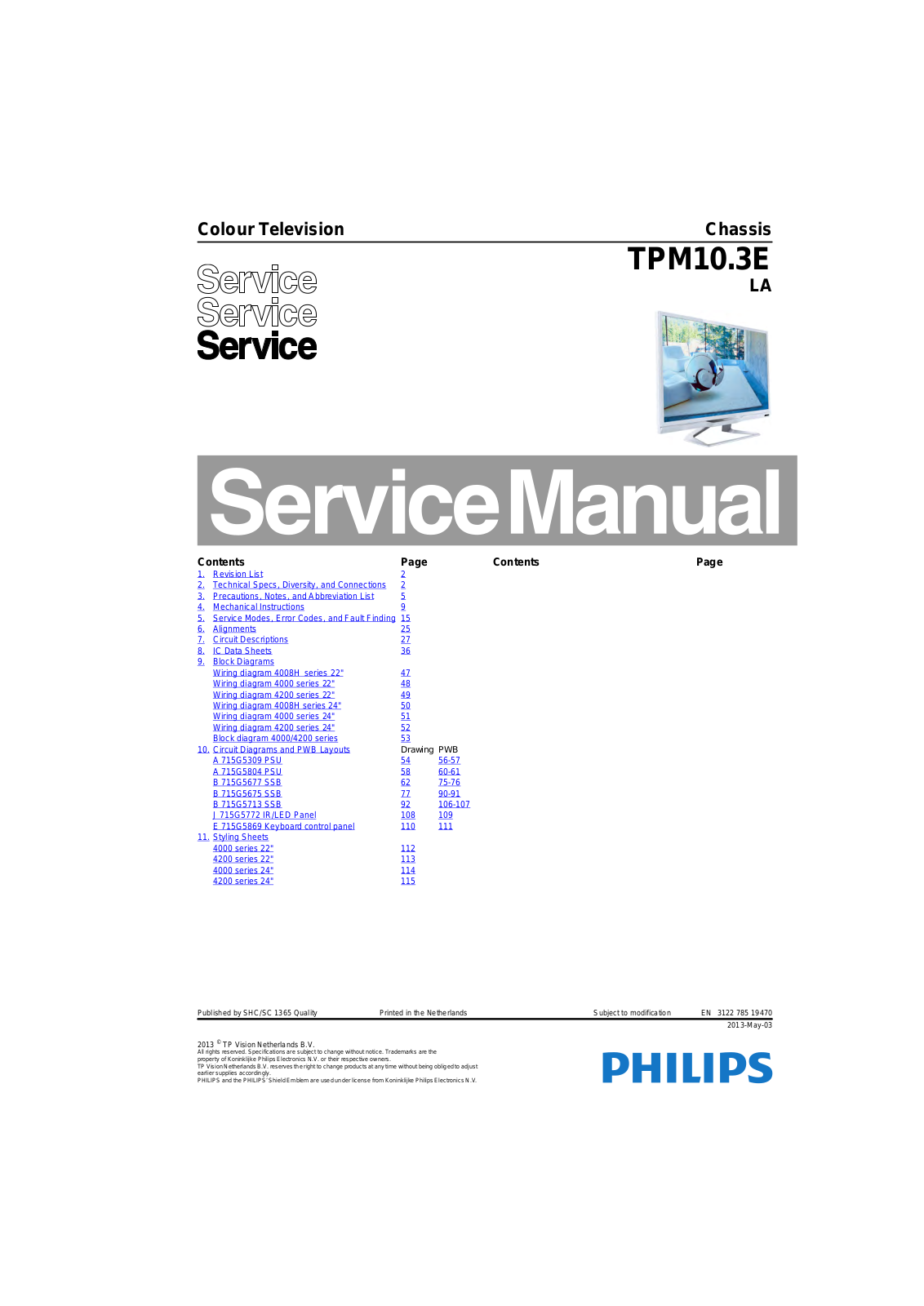 Philips TPM10.3E Schematic