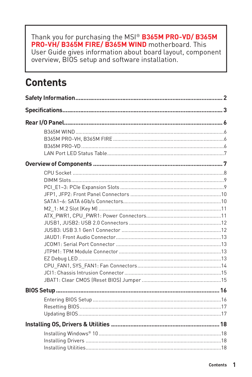 MSI B365M Pro-VH User Manual