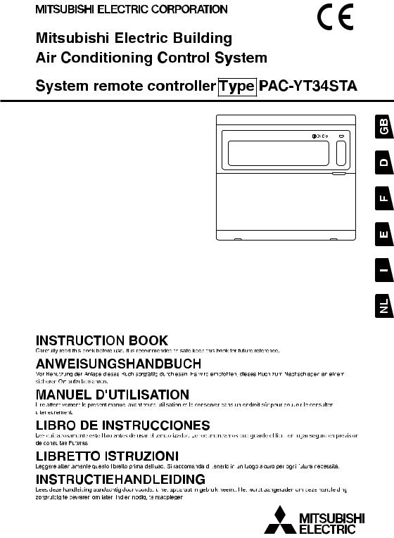 Mitsubishi Electronics PAC-YT34STA User Manual