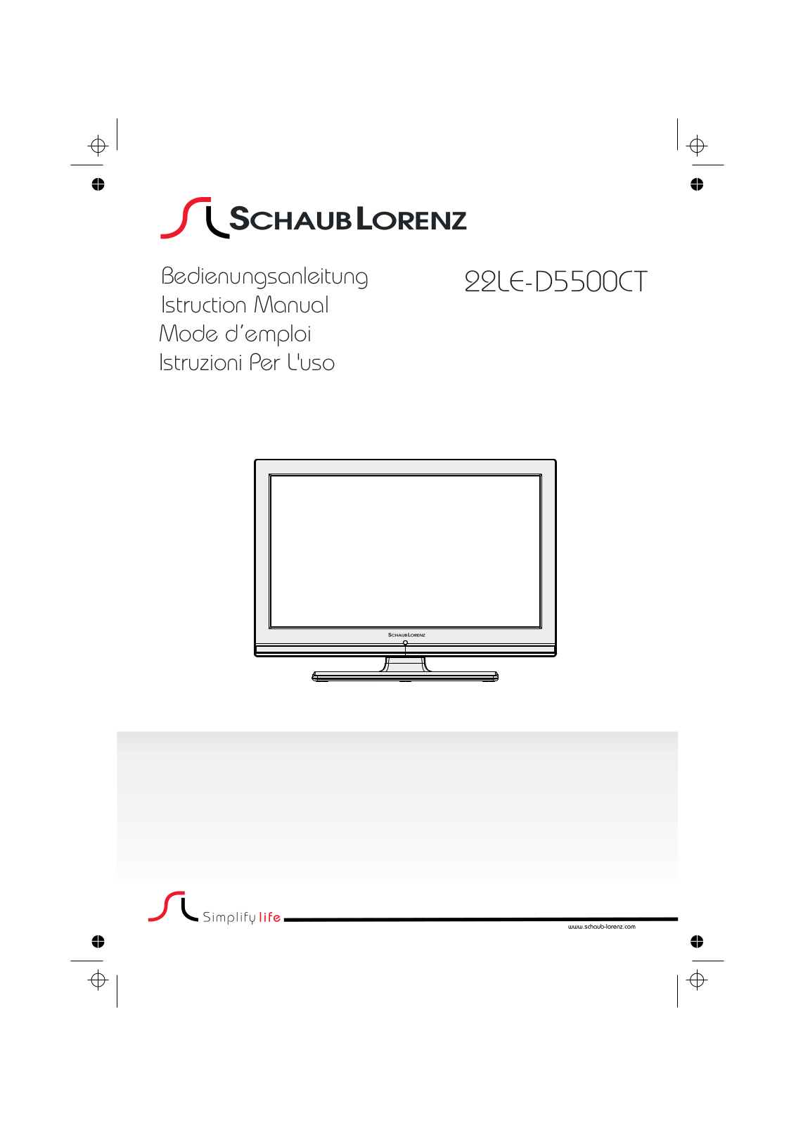 Schaub Lorenz 22LE-D5500CT User Manual