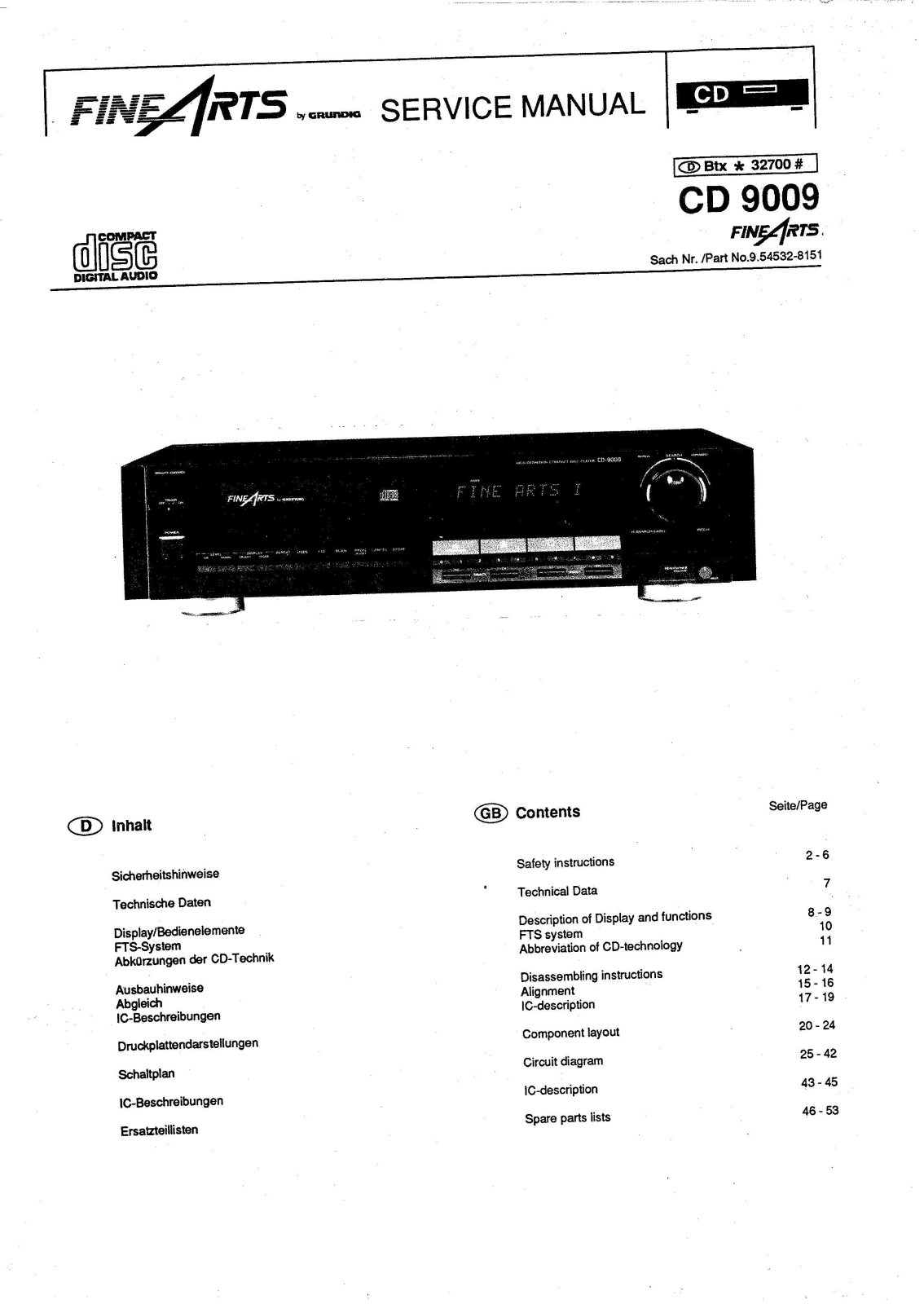 Grundig CD-9009 Service manual