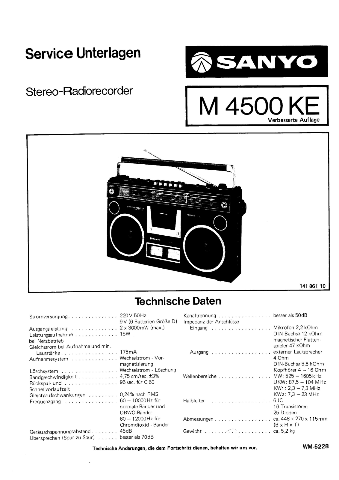 Sanyo M-4500KE Service manual