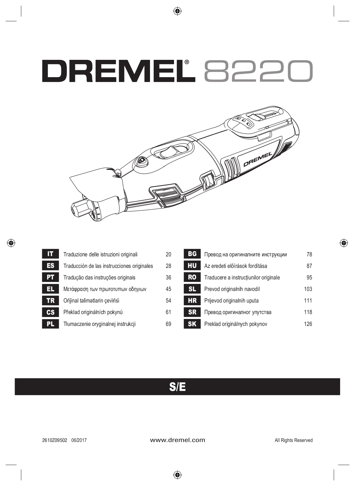 DREMEL 8220-5/65, 05.01.8220, 822-2/45 User guide - ManualMachine.com