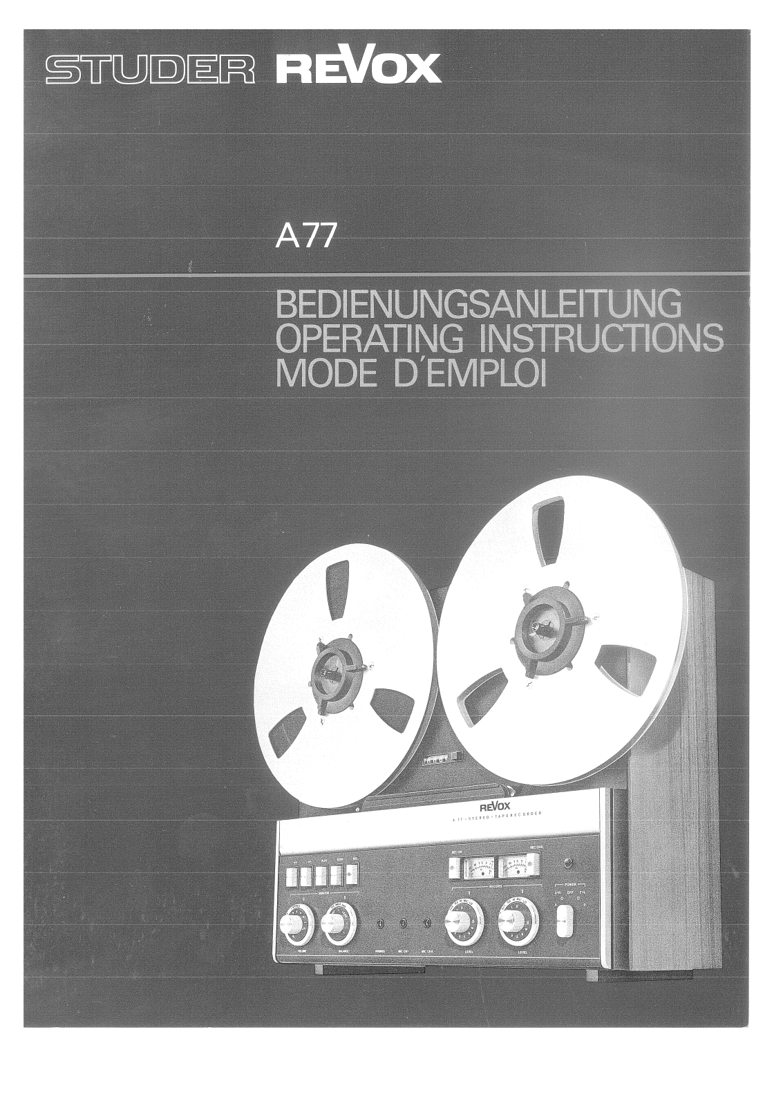Revox A-77 Owners manual