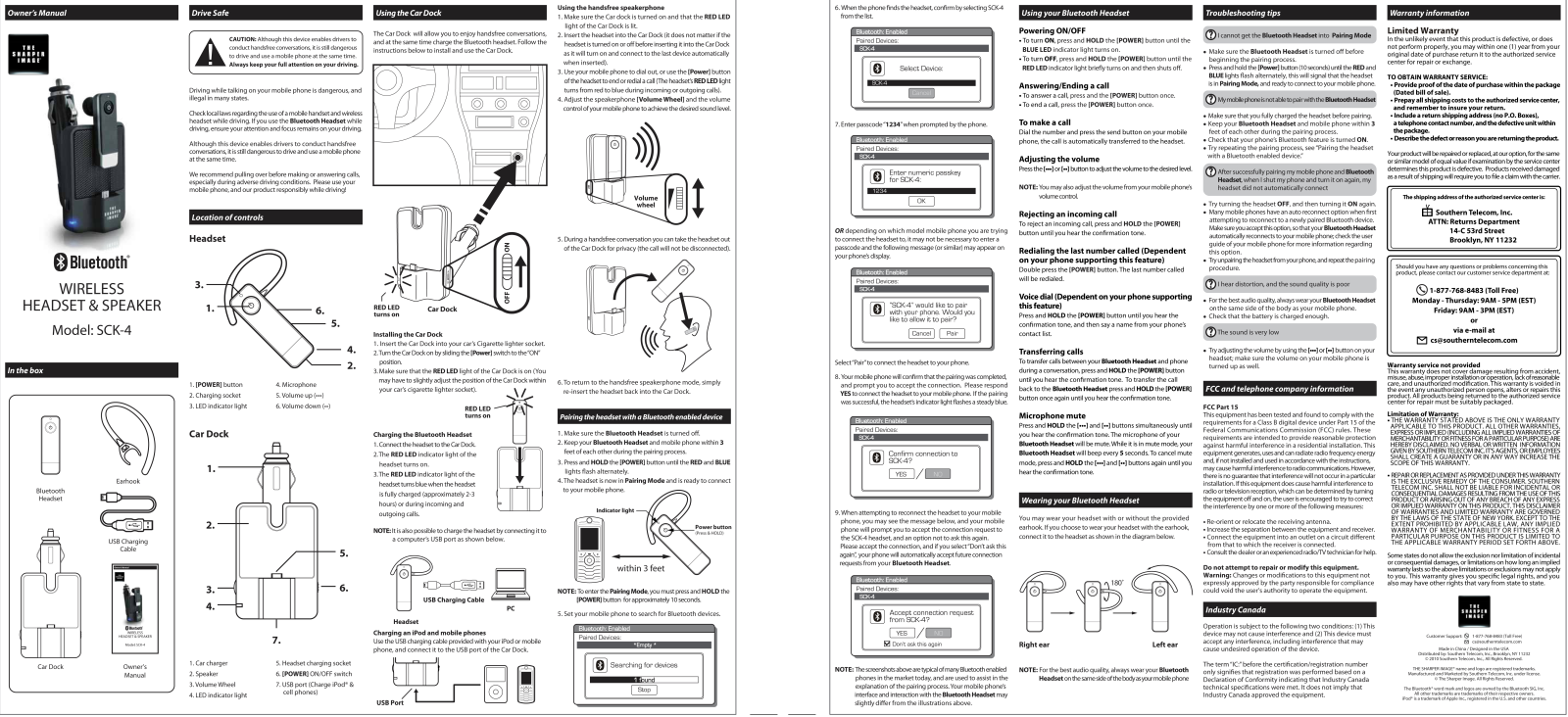 Sharper image SCK-4 User Manual