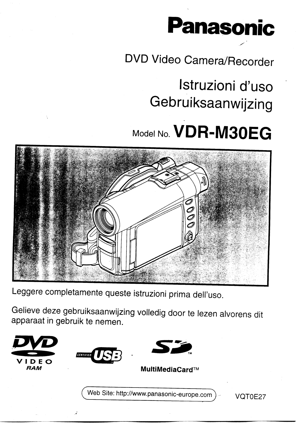 Panasonic VDR-M30EG User Manual