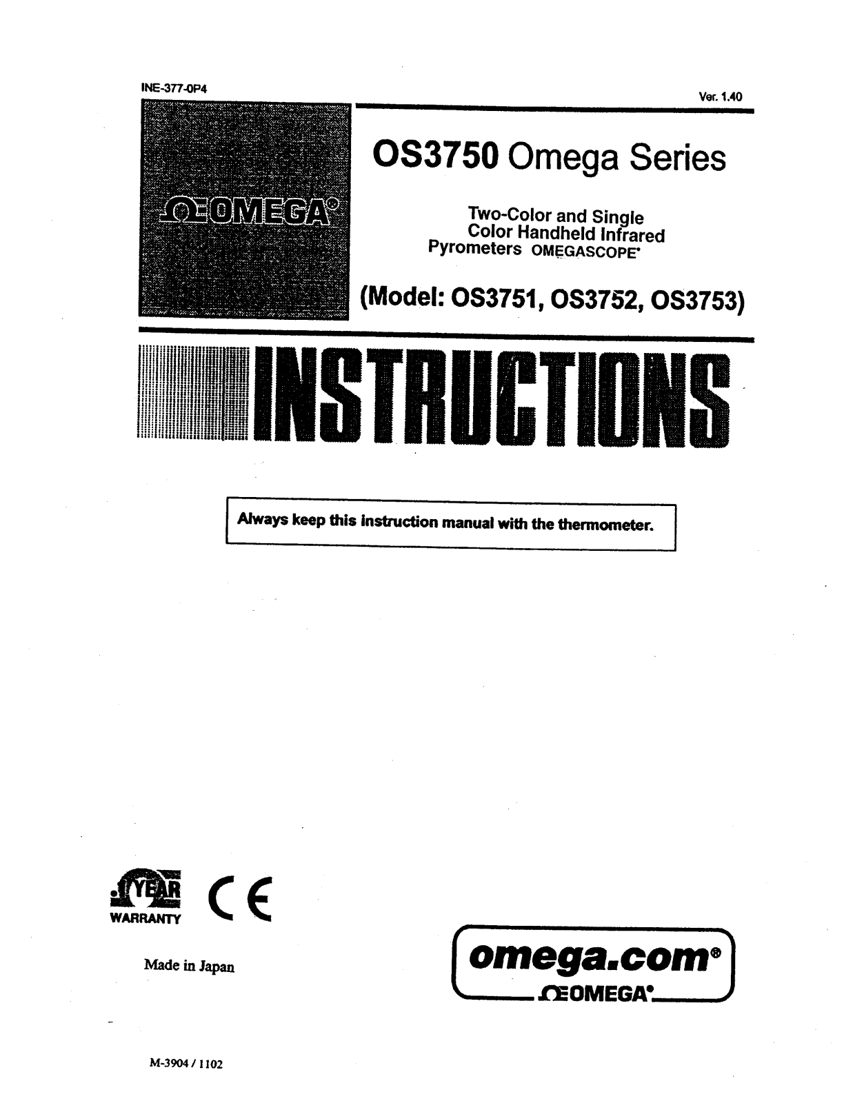Omega OS3751, OS3752, OS3753 User guide - ManualMachine.com