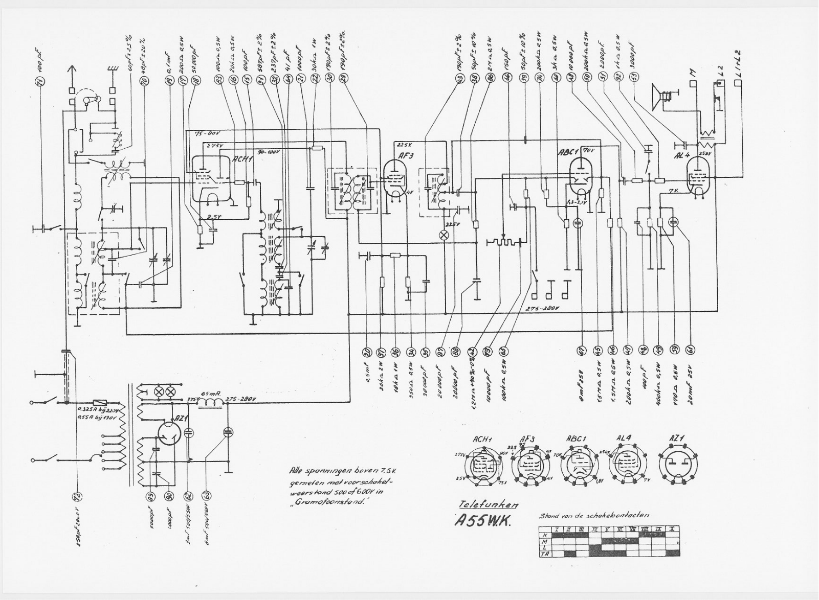 Telefunken A-55-WK Schematic
