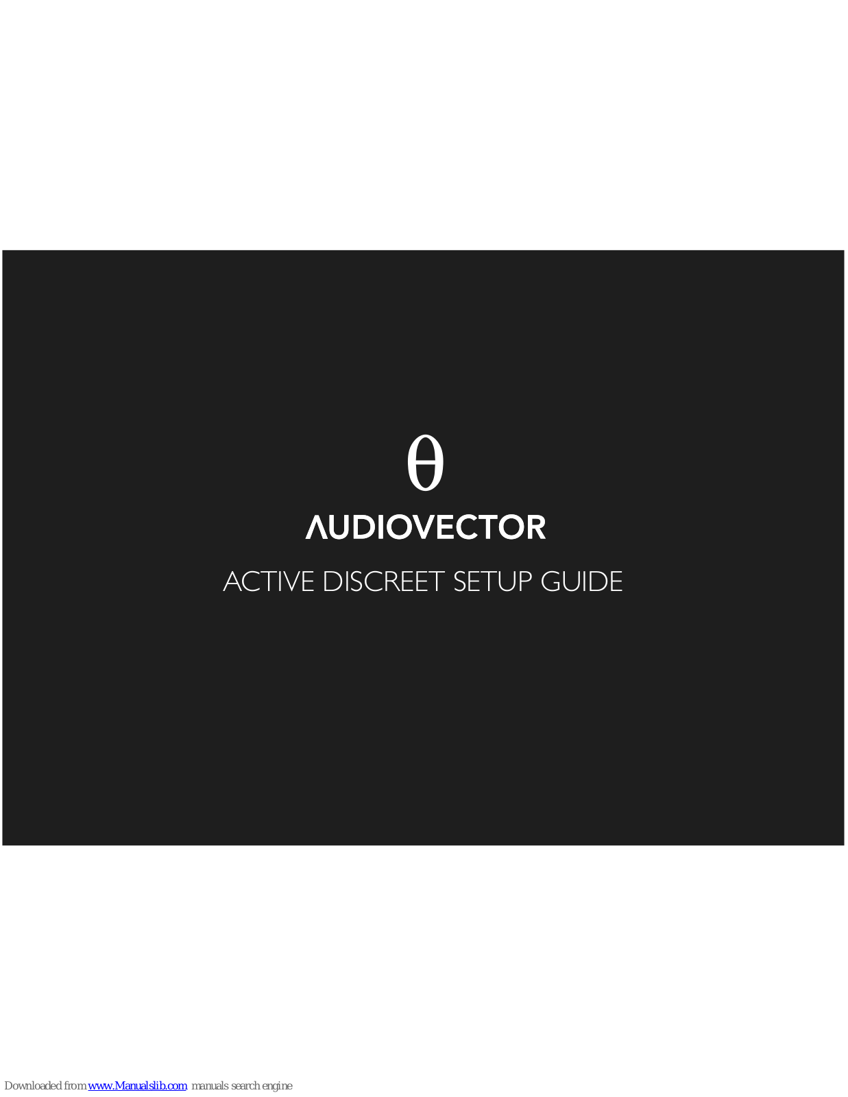 AUDIOVECTOR ACTIVE DISCREET Setup Manual