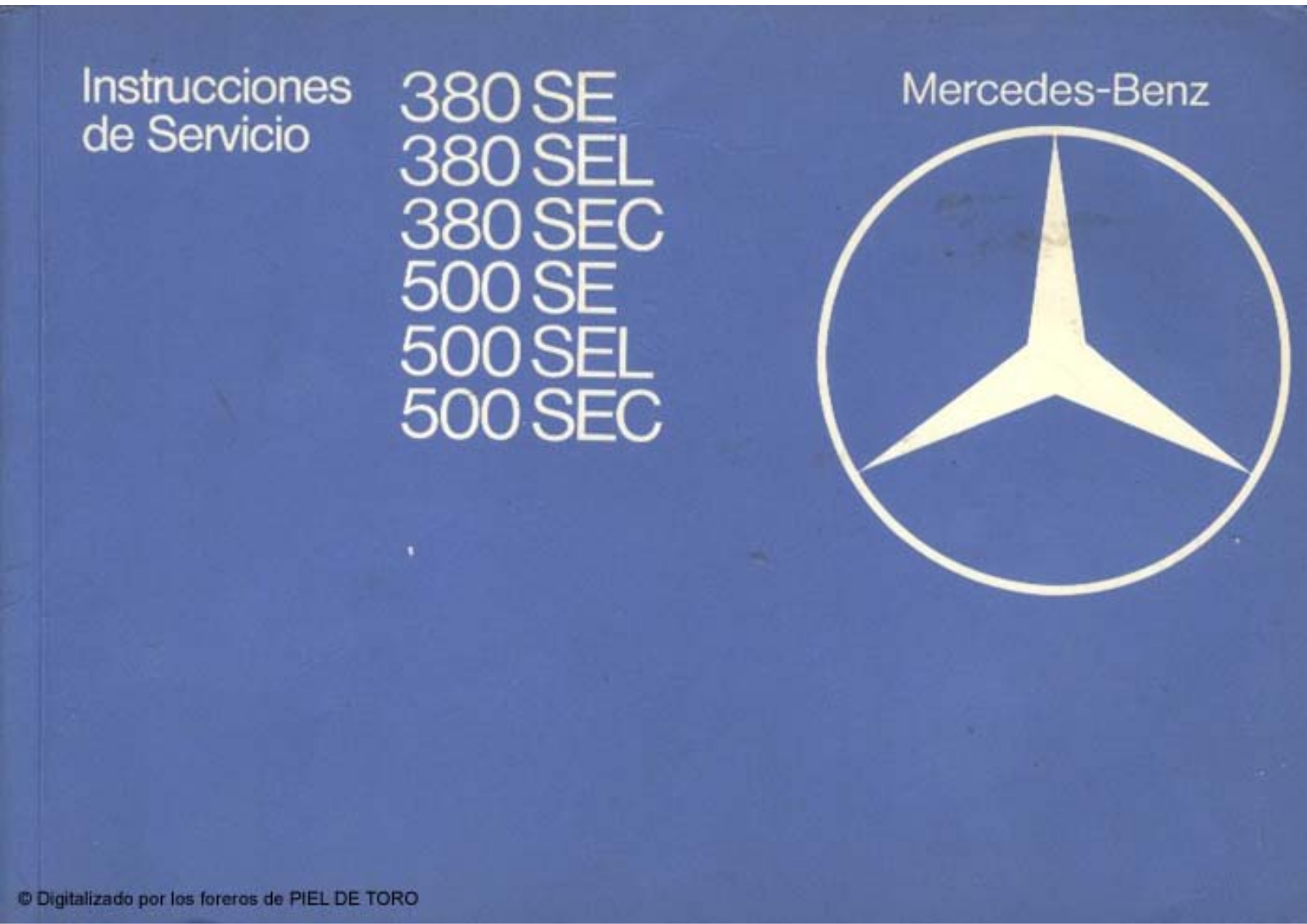 Mercedes 500, 380 Owners Manual