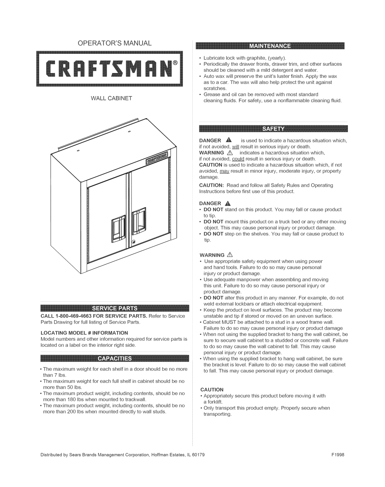 Craftsman 706466320 Owner’s Manual