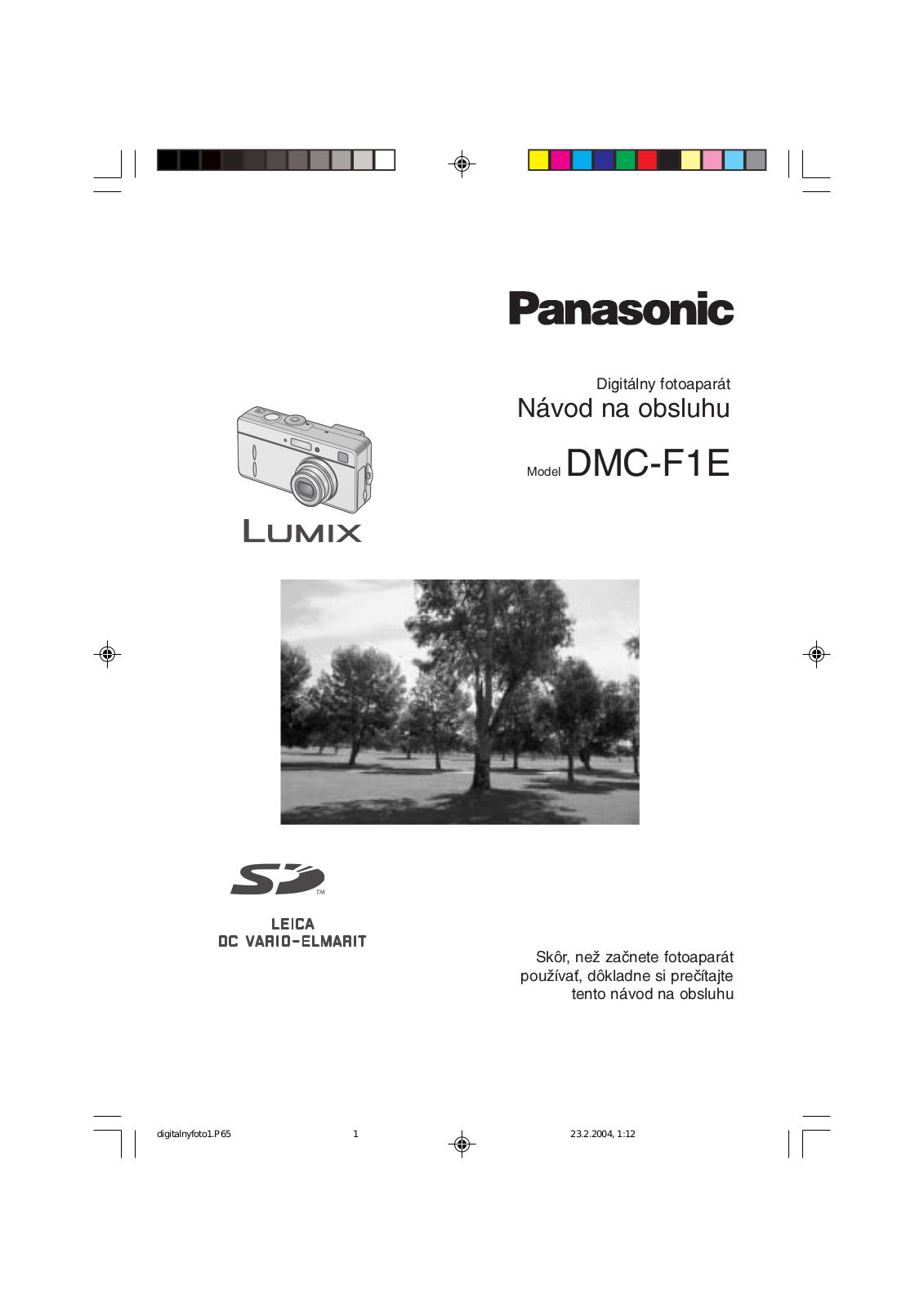 PANASONIC DMCF1 User Manual