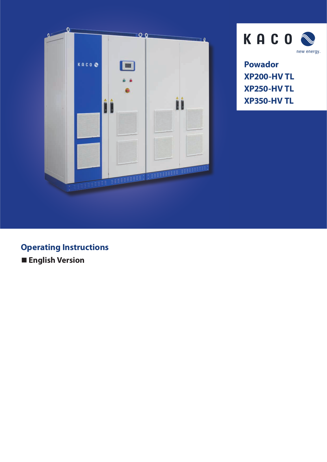 KACO XP200-HV TL User Manual