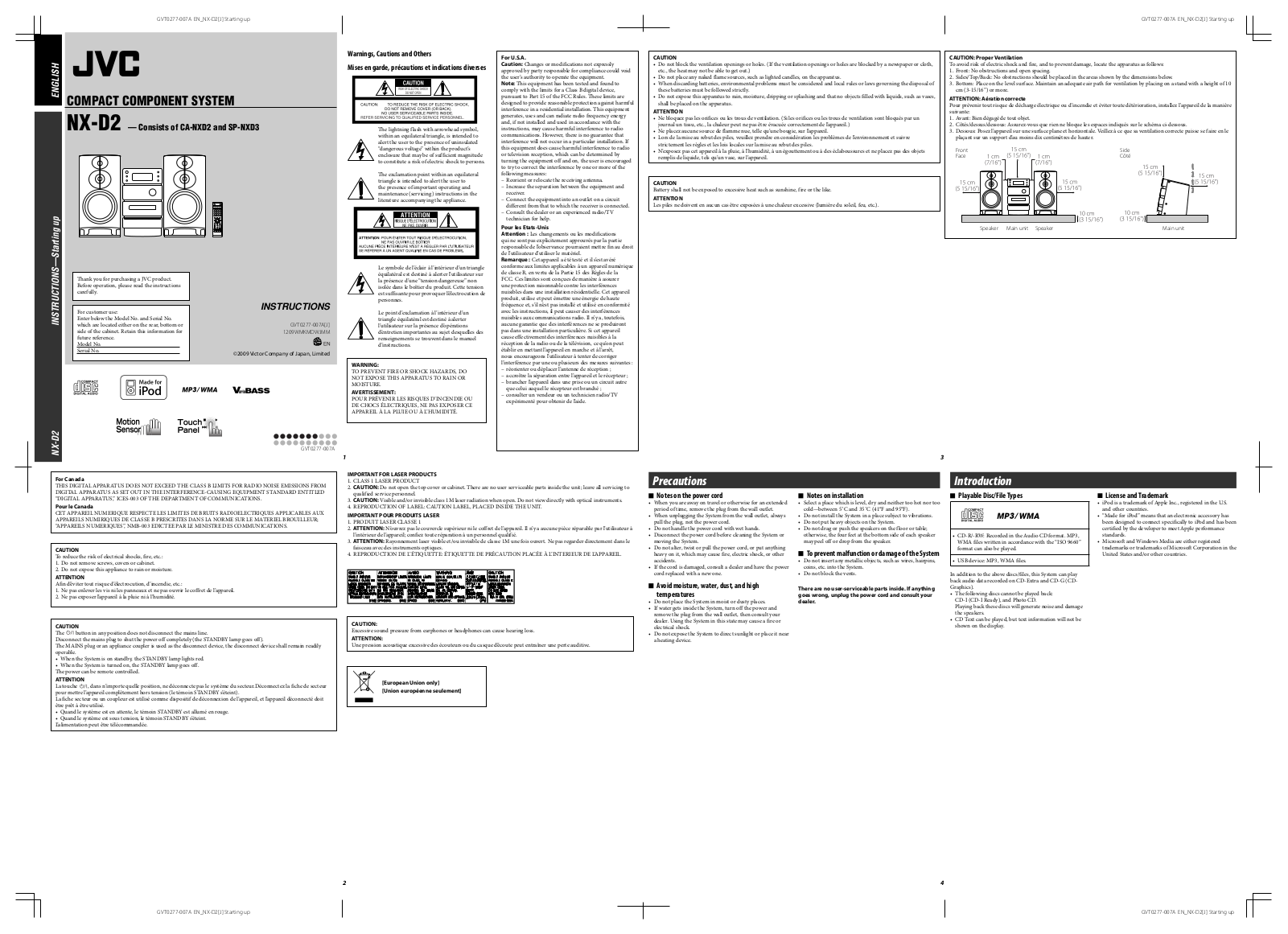 JVC GVT0277-007A, GVT0277-007J, CA-NXD2, 1209WMKMDWJMM User Manual
