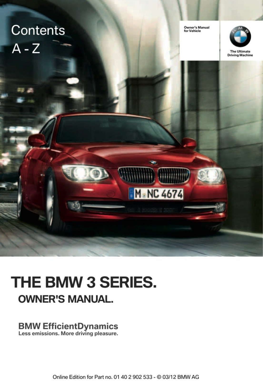 BMW 335i Coupe 2013 Owner's Manual