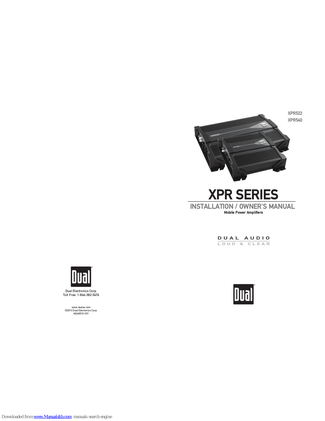 Dual Electronics Corporation XPR522 Installation & Owner's Manual