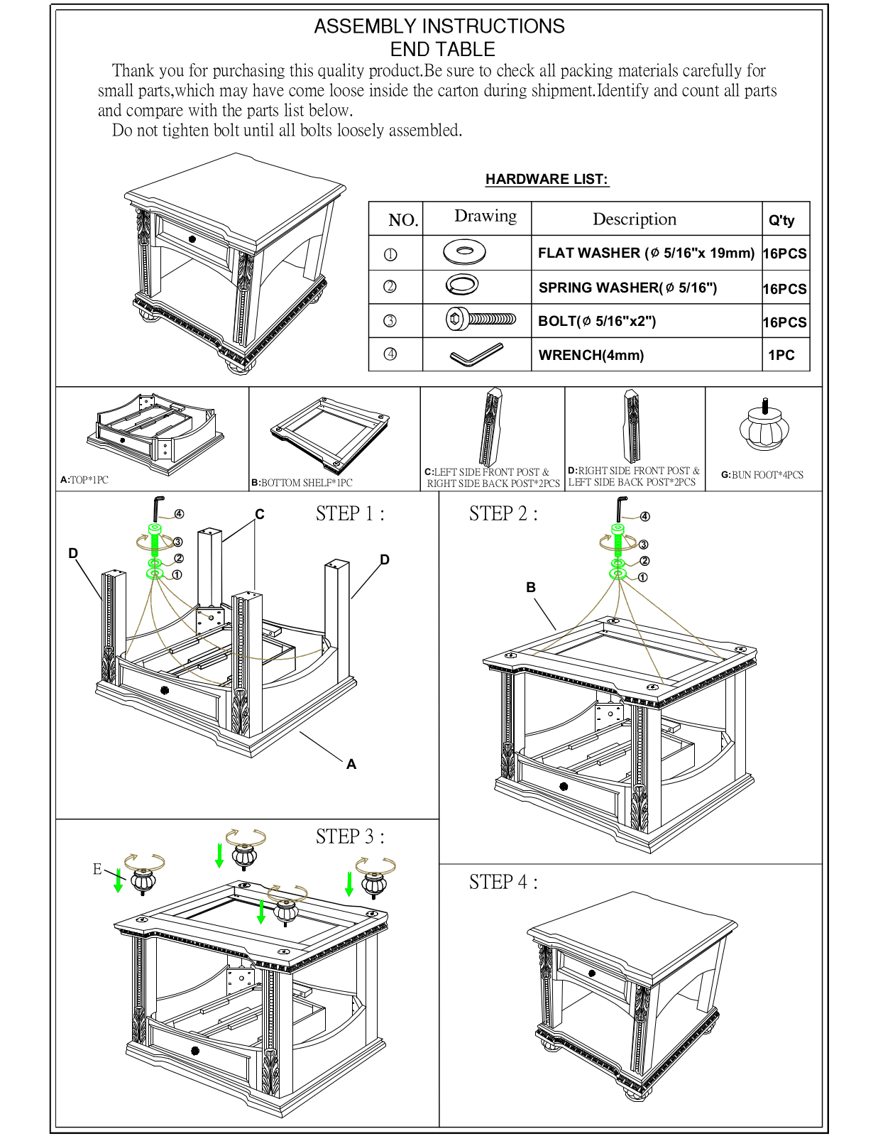 Lark Manor™ ARGD2678 Assembly Instructions - ManualMachine.com