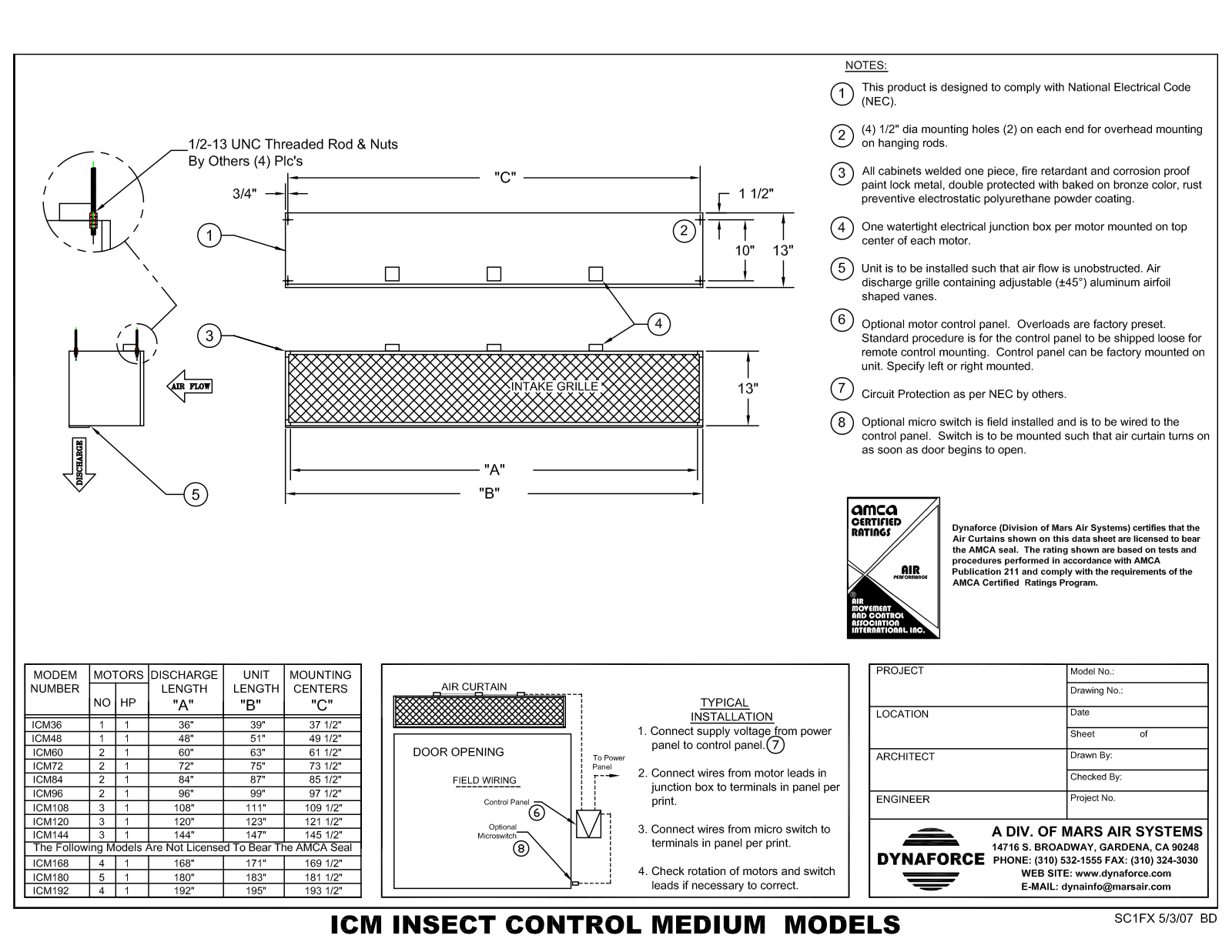 Mars Air ICM108 User Manual